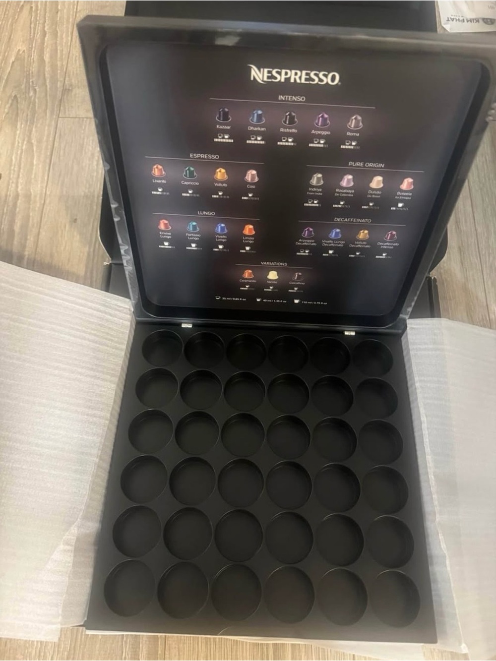 Nespresso Black Capsule Pods Display Case with Product Guide BRAND NEW
